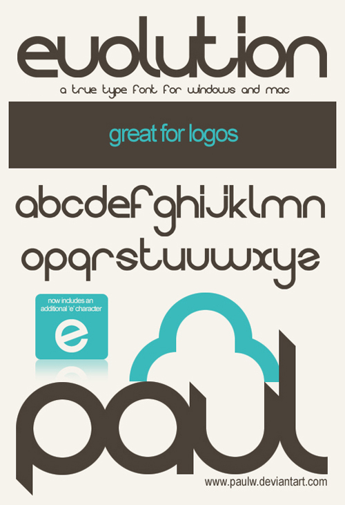 Evolution_True_Type_Font_by_PAULW