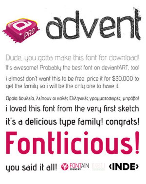 advent_font_by_inde_graphics