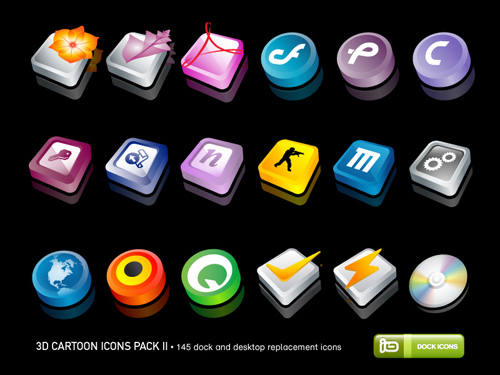 3D Cartoon Icons Pack (Alternate)