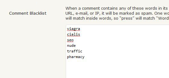 blacklist spam wordpress